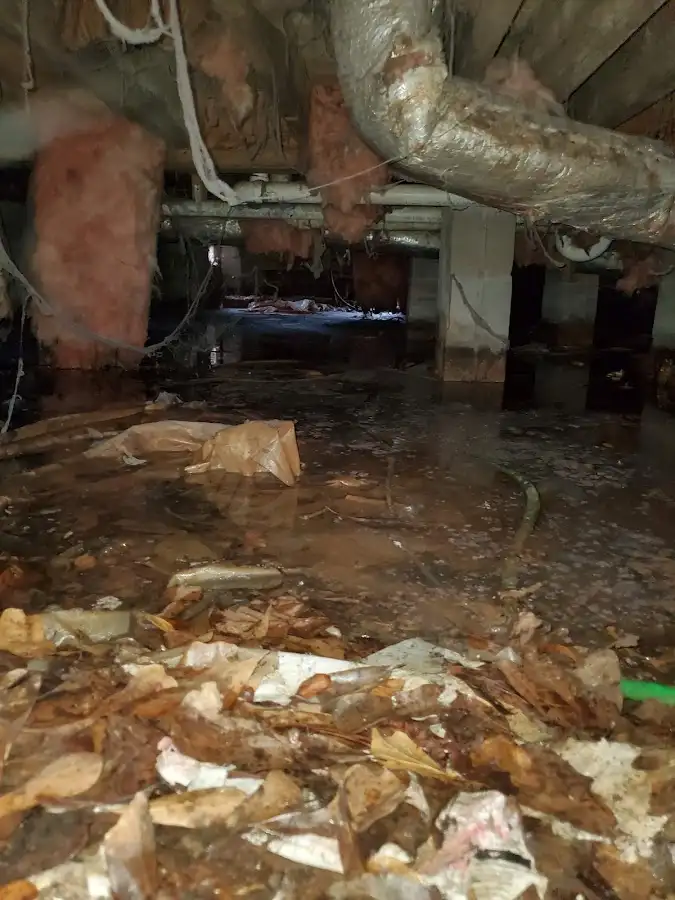 Crawl space flood assessment for Commercial Water Damage Restoration in West Columbia