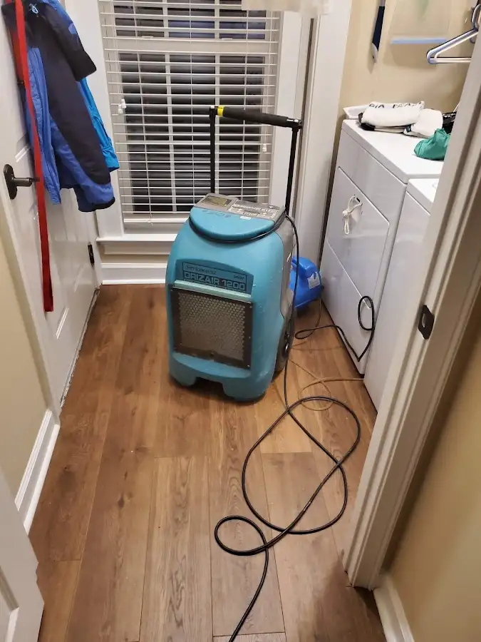 Commercial dehumidifier deployed for Flood Damage Cleanup in West Columbia